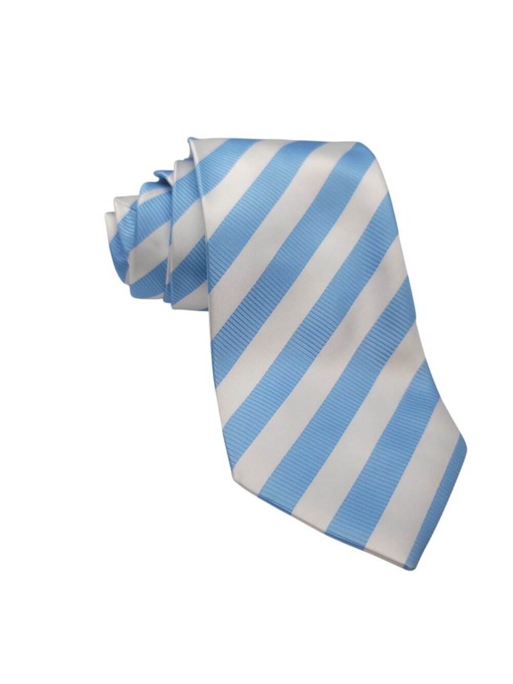 HPI Direct Mens Blue & White Striped Polyester Tie
